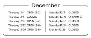 December Costa Mesa optometric office schedule